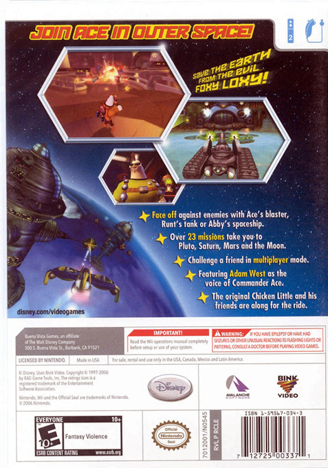 
Disney's Chicken Little: Ace in Action | Wii | back cover 1