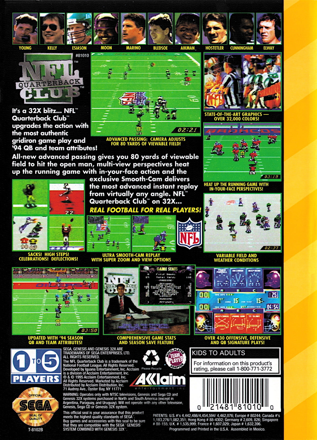 
NFL Quarterback Club | SEGA 32X | back cover 1