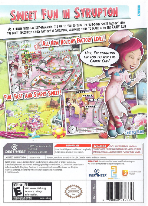 
Candace Kane's Candy Factory | Wii | back cover 1