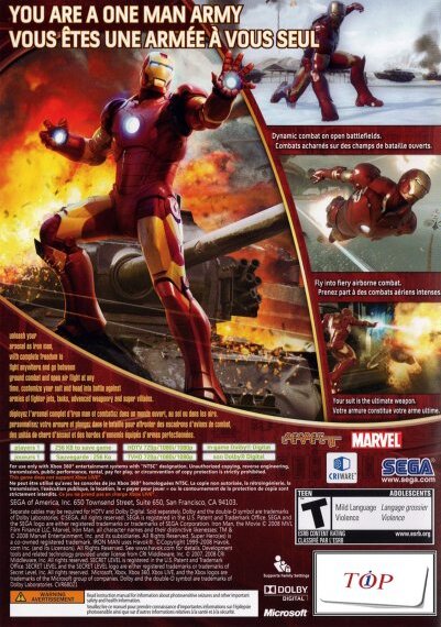 
Iron Man 2 | Xbox 360 | back cover 1