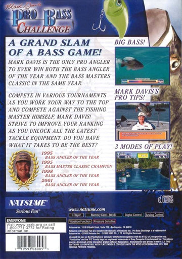
Mark Davis Pro Bass Challenge | PlayStation 2 | back cover 1 | Region: North America | Source: LaunchBox