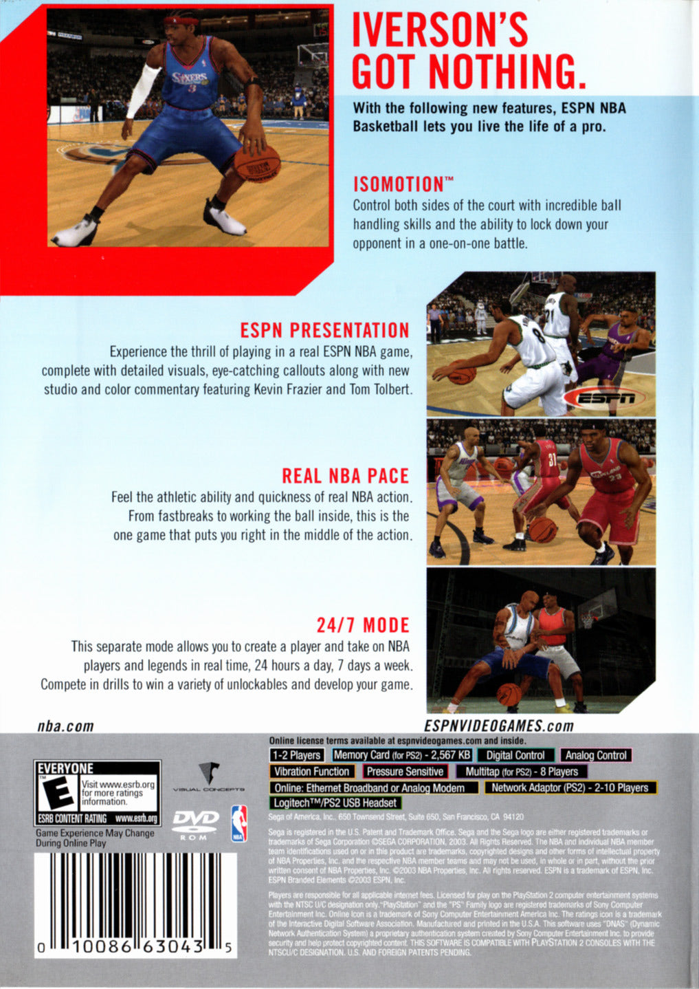 
ESPN NBA Basketball | PlayStation 2 | back cover 1