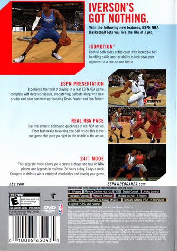 
ESPN NBA Basketball | PlayStation 2 | back cover 1