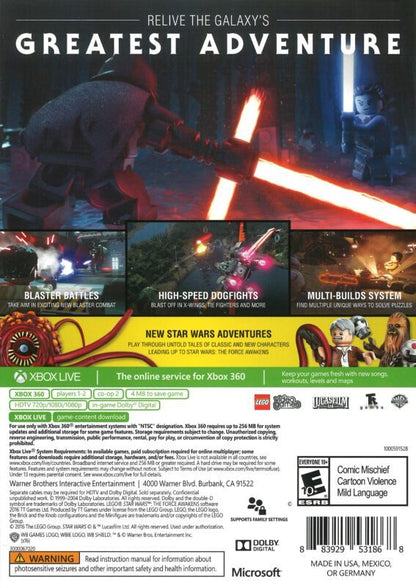 
LEGO Star Wars: The Force Awakens | Xbox 360 | back cover 1 | Region: North America | Source: LaunchBox