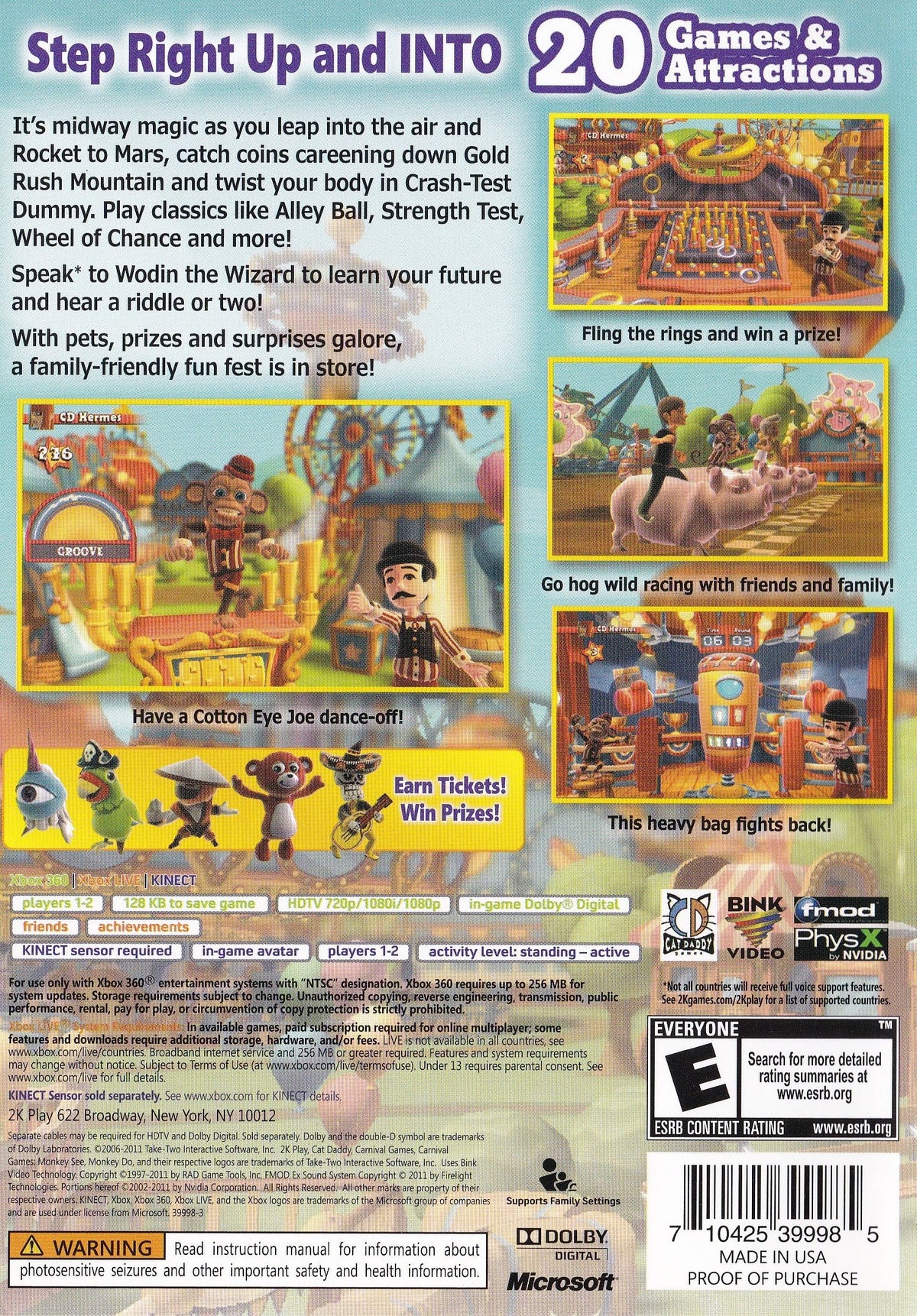 
Carnival Games: Monkey See, Monkey Do | Xbox 360 | back cover 1 | Region: North America | Source: LaunchBox