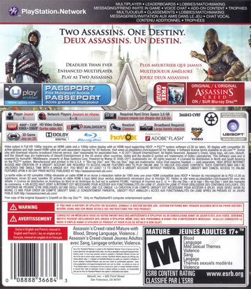 
Assassin's Creed: Revelations | PlayStation 3 | back cover 1