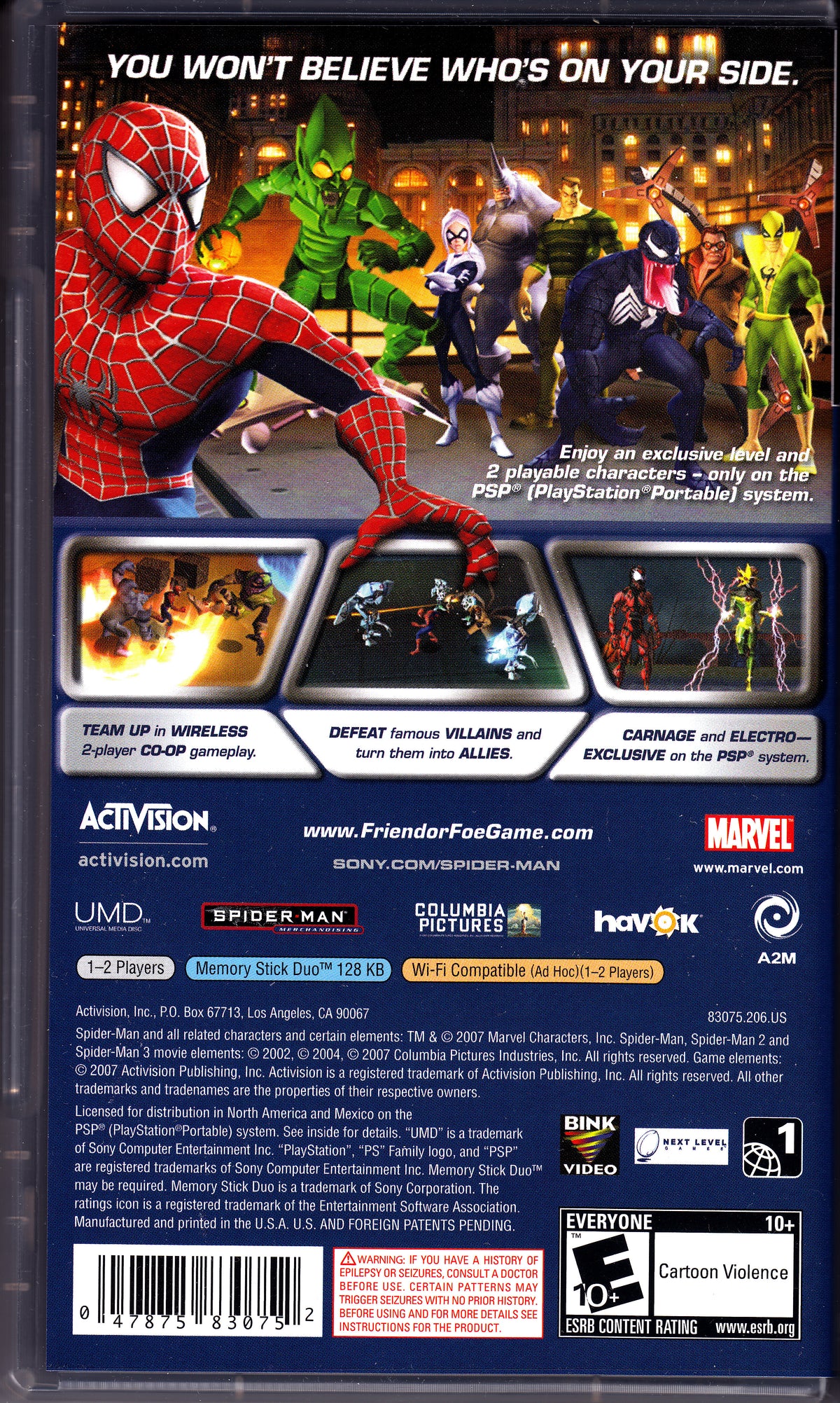 
Spider-Man: Friend or Foe | PSP | back cover 1