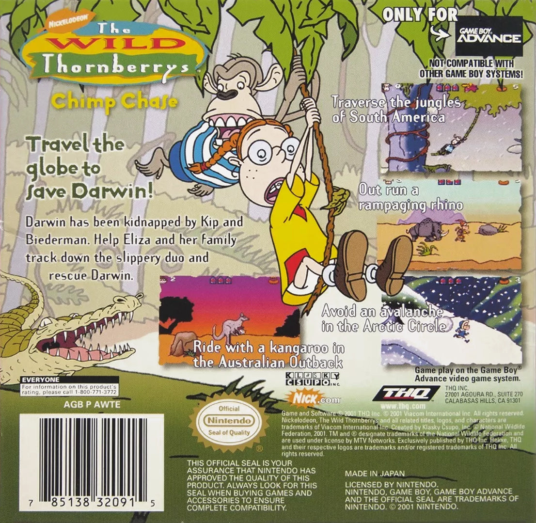 
The Wild Thornberrys: Chimp Chase | Game Boy Advance | back cover 1