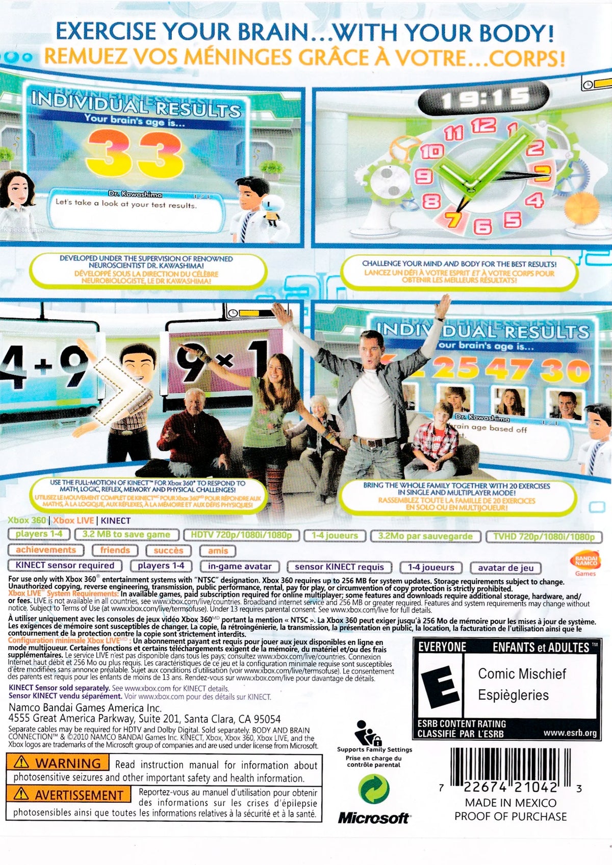 
Body and Brain Connection | Xbox 360 | back cover 1 | Region: North America | Source: LaunchBox