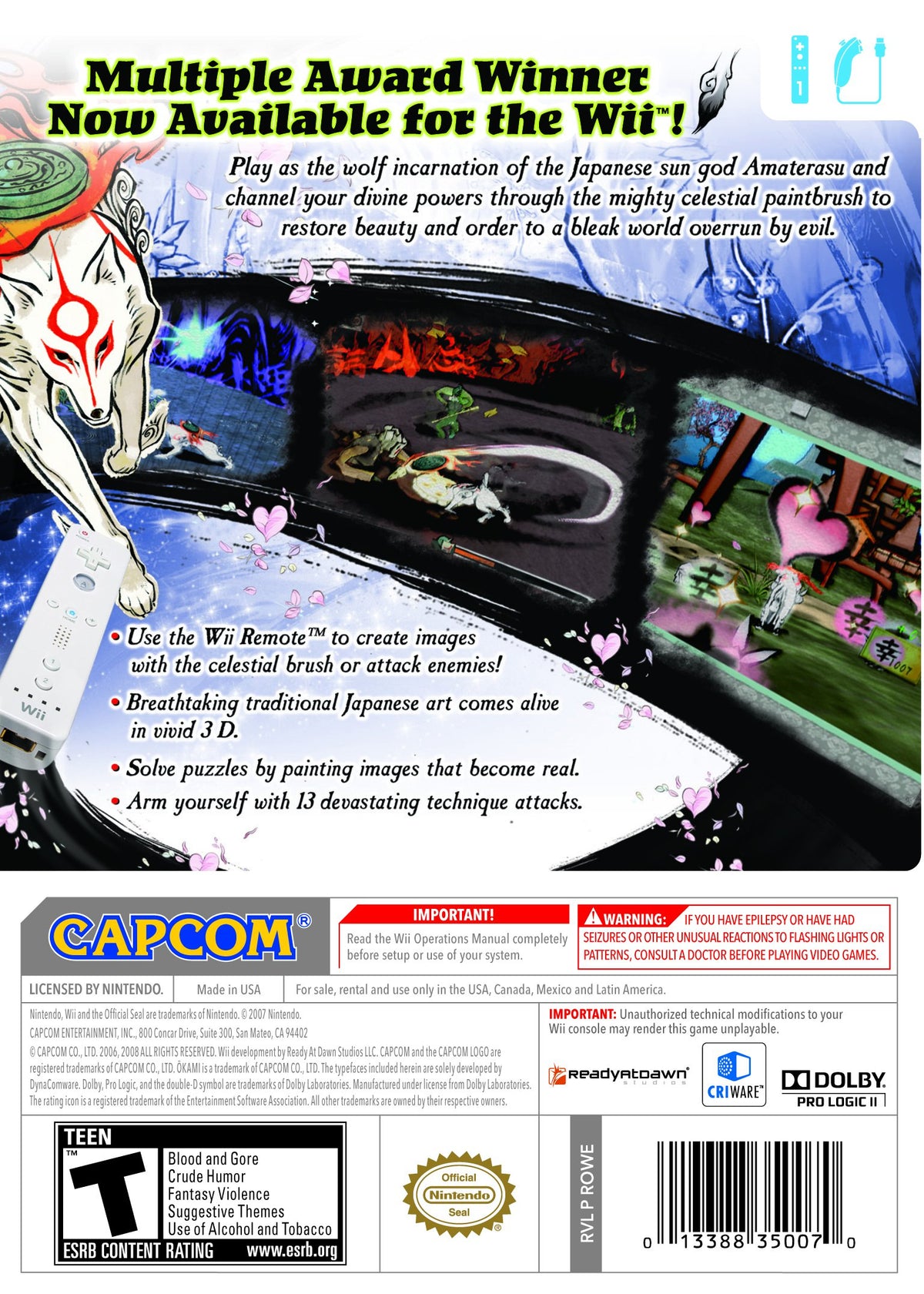 Okami | Wii | back cover 1