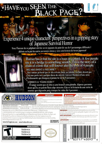 
Calling | Wii | back cover 1