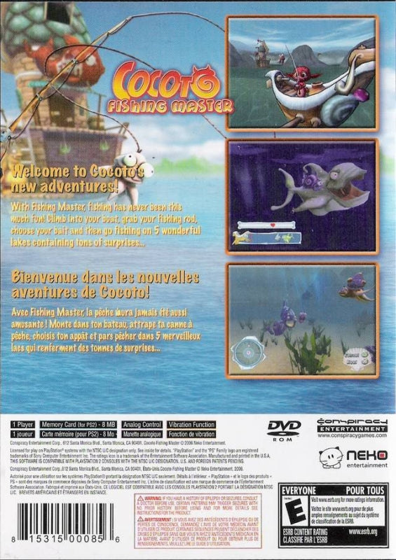 
Cocoto: Fishing Master | PlayStation 2 | back cover 1 | Region: North America | Source: LaunchBox