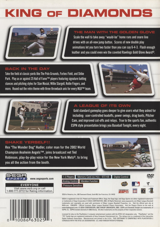 
World Series Baseball 2K3 | PlayStation 2 | back cover 1 | Region: North America | Source: LaunchBox