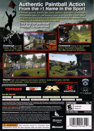
Greg Hastings Paintball 2 | Xbox 360 | back cover 1 | Region: North America | Source: LaunchBox