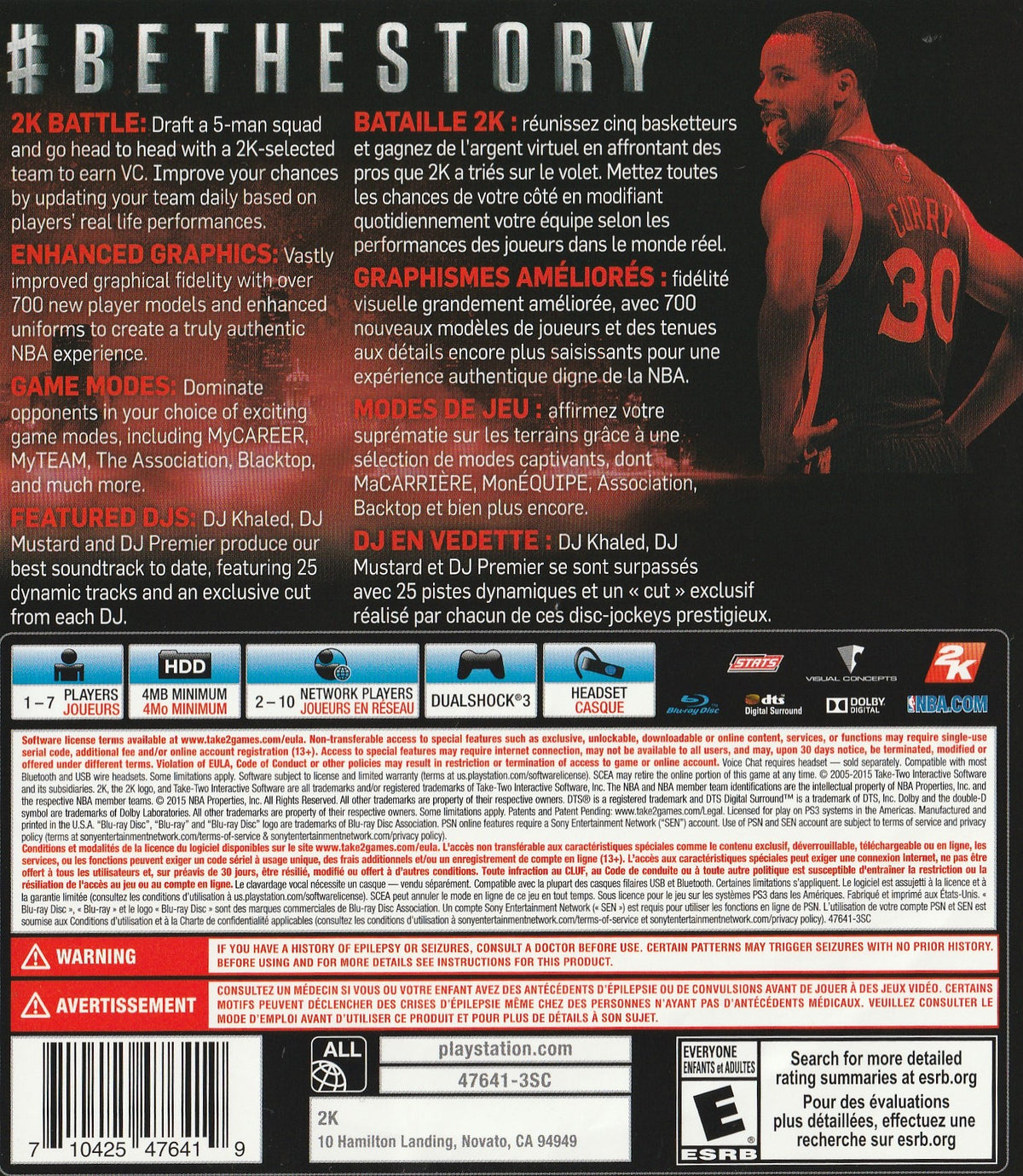 NBA 2K16 | PlayStation 3 | back cover 1