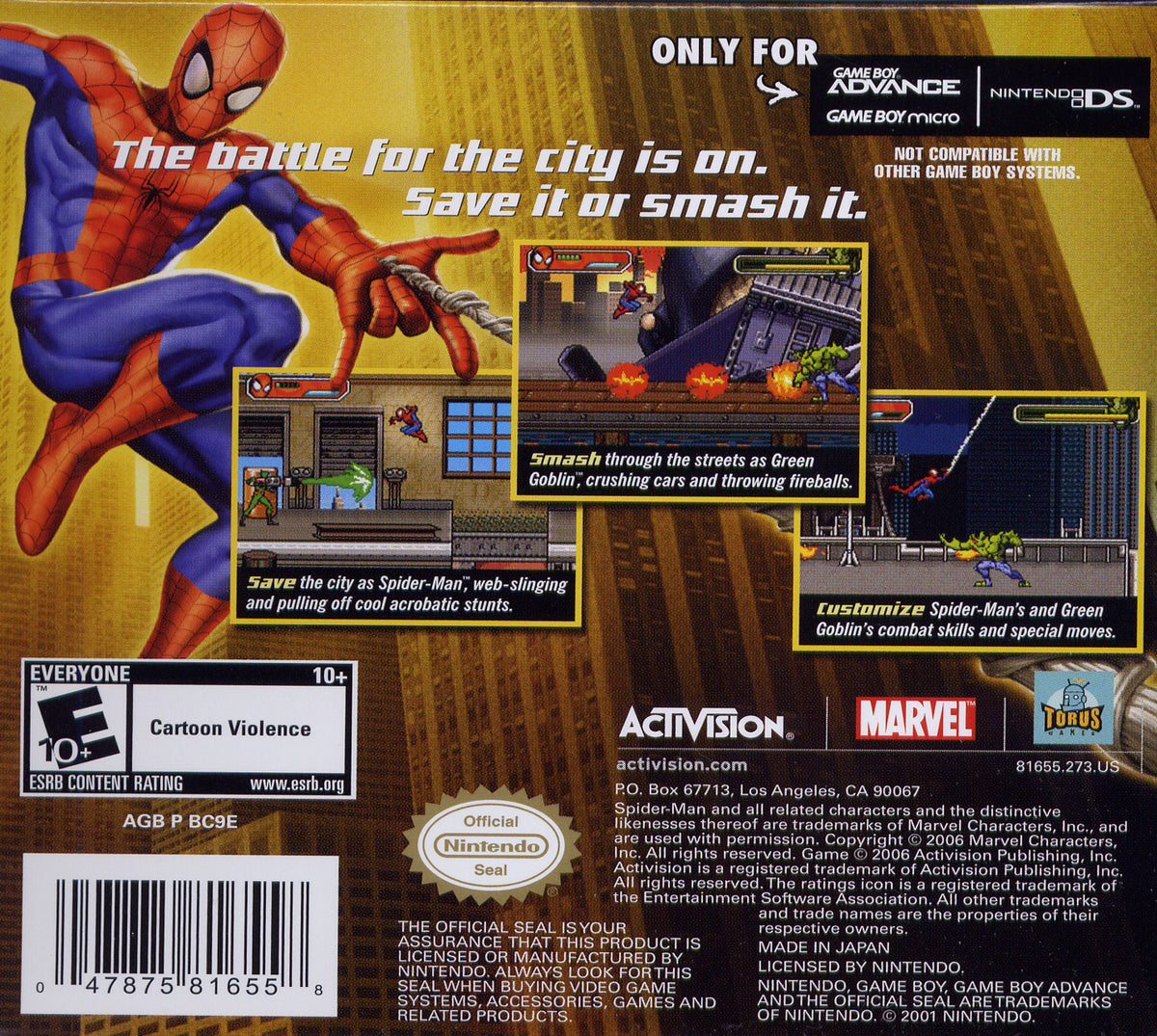 
Spider-Man: Battle for New York | Nintendo DS | back cover 1
