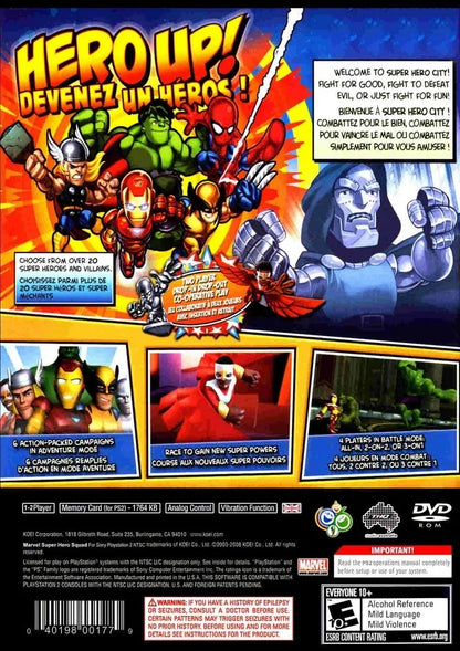 
Marvel Super Hero Squad | PlayStation 2 | back cover 1 | Region: North America | Source: LaunchBox