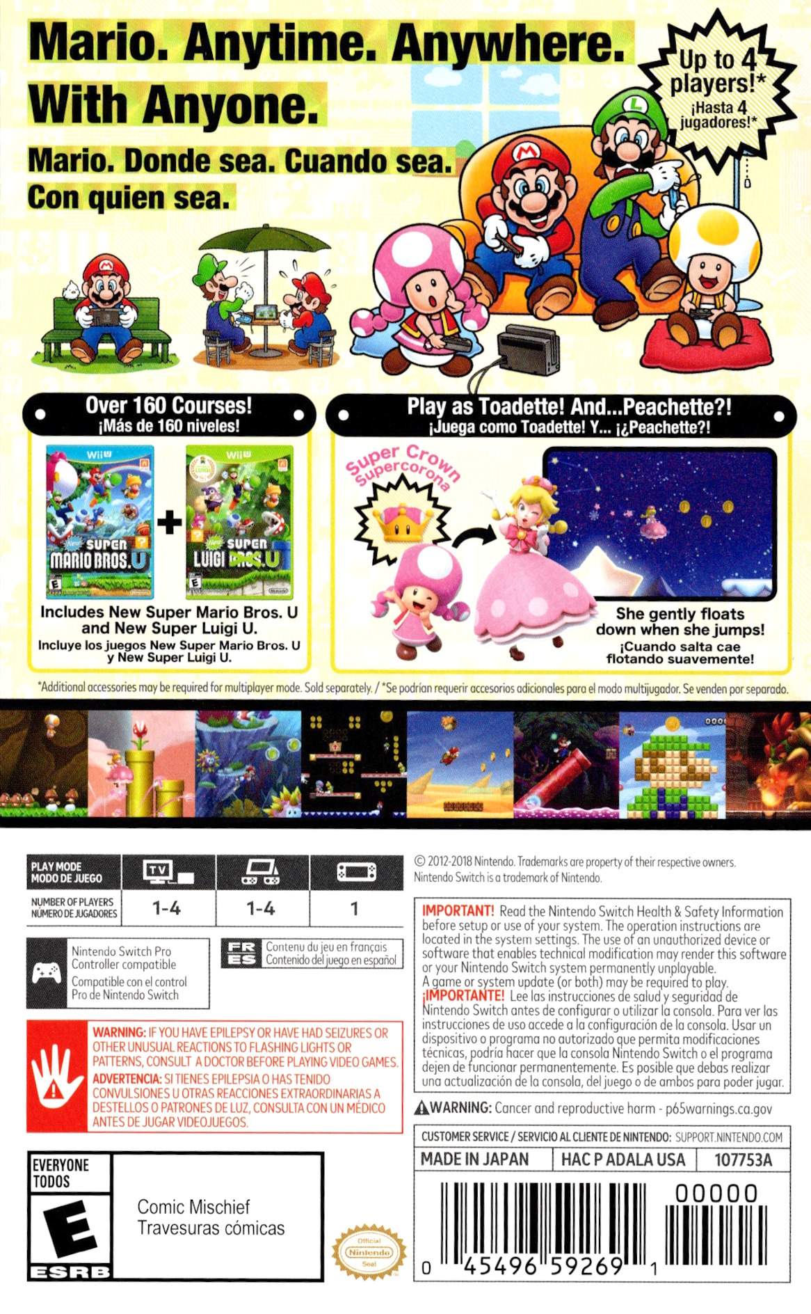 New Super Mario Bros. U Deluxe | Nintendo Switch | back cover 1