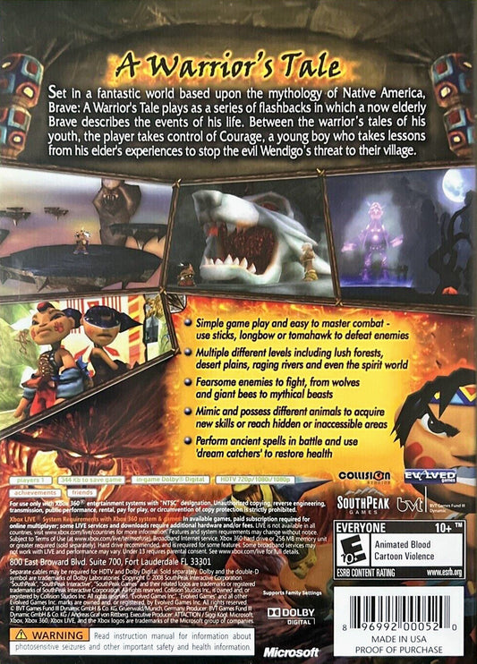 
Brave: A Warrior's Tale | Xbox 360 | back cover 1 | Region: North America | Source: LaunchBox