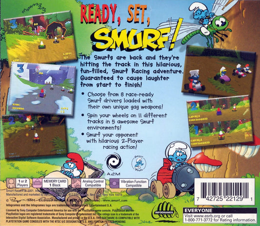 
Smurf Racer! | PlayStation | back cover 1 | Region: North America | Source: LaunchBox