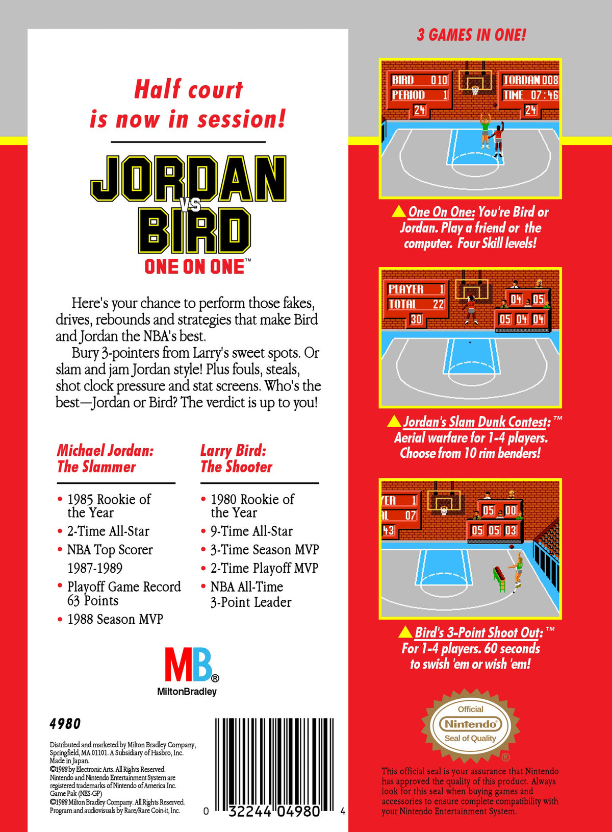 
Jordan vs. Bird: One On One | NES | back cover 1