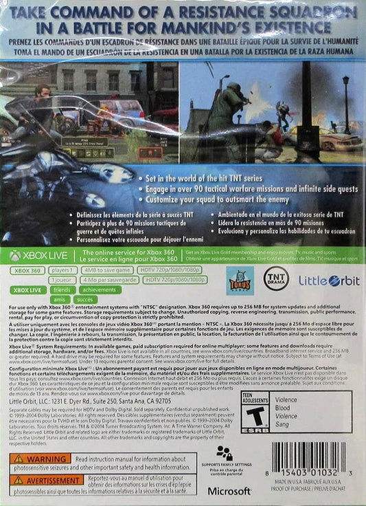 
Falling Skies: The Game | Xbox 360 | back cover 1 | Region: North America | Source: LaunchBox