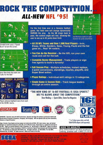 
NFL '95 | Genesis | back cover 1