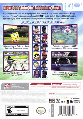
Nicktoons MLB | Wii | back cover 1