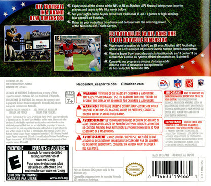 
Madden NFL Football | Nintendo 3DS | back cover 1