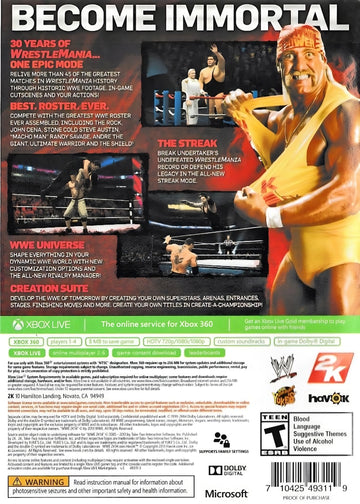 
WWE 2K14 | Xbox 360 | back cover 1 | Region: North America | Source: LaunchBox