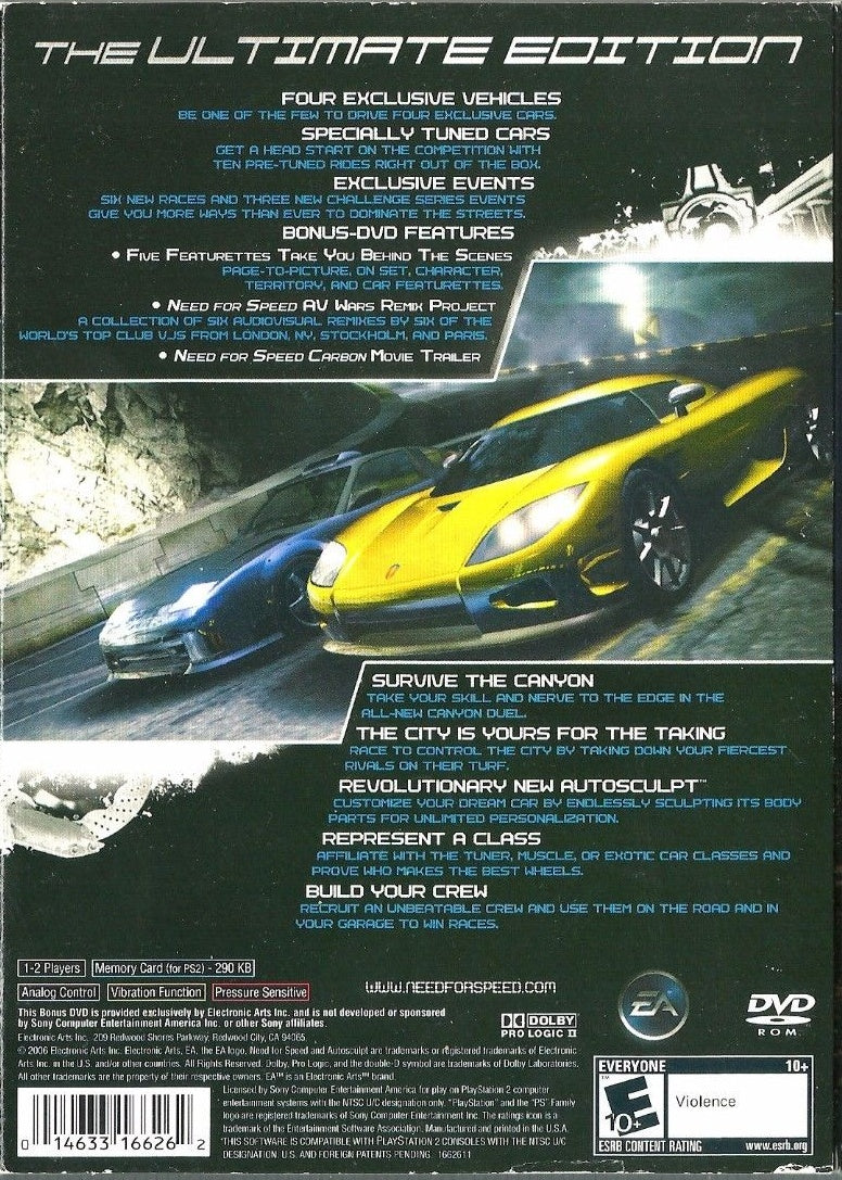 
Need for Speed: Carbon (Collector's Edition) | PlayStation 2 | back cover 1