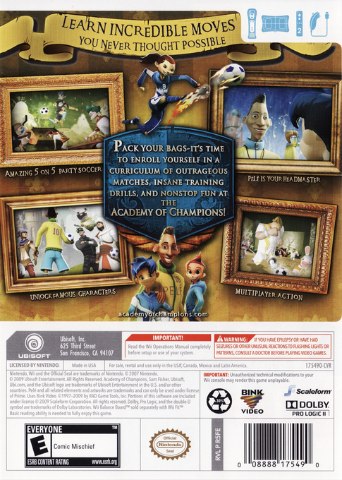 
Academy of Champions: Soccer | Wii | back cover 1