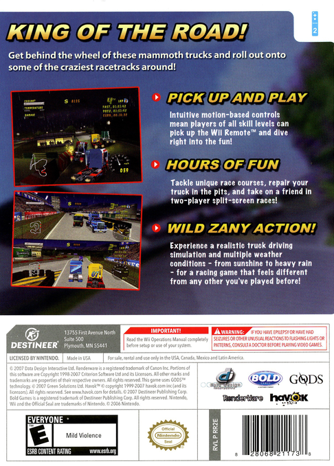 Rig Racer 2 | Wii | back cover 1