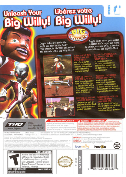 
Destroy All Humans! Big Willy Unleashed | Wii | back cover 1