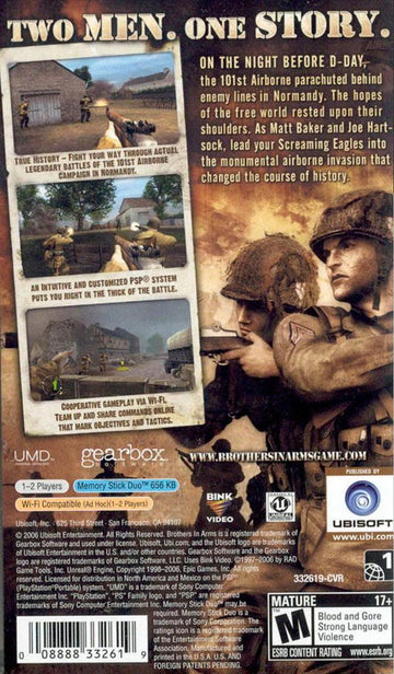 
Brothers in Arms: D-Day | PSP | back cover 1
