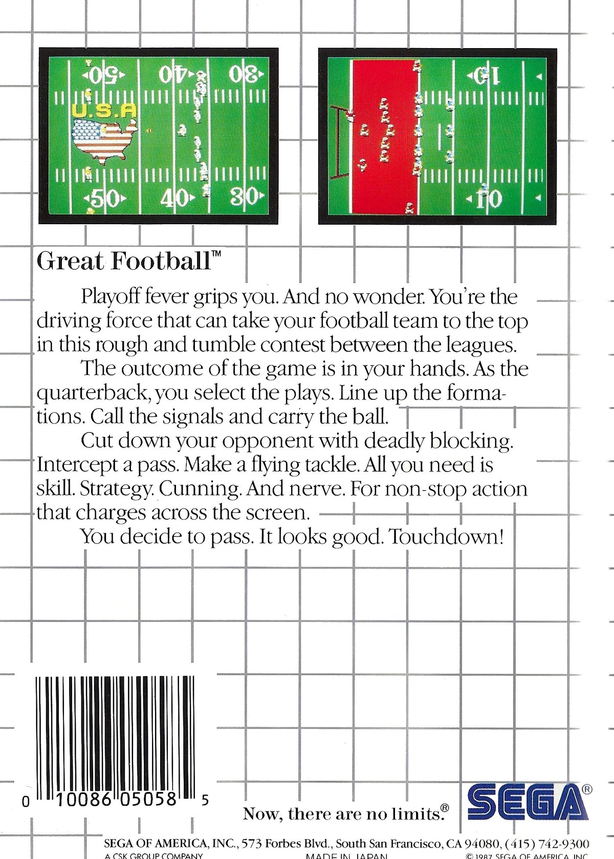 
Great Football | Master System | back cover 1