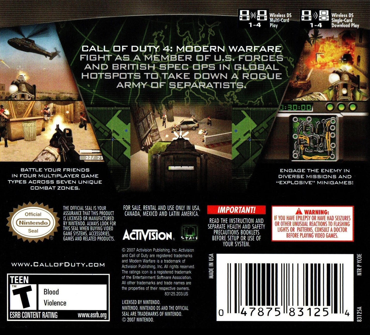
Call of Duty 4: Modern Warfare | Nintendo DS | back cover 1