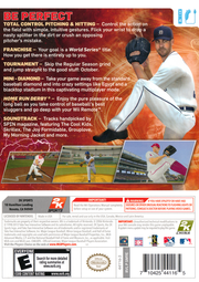 
Major League Baseball 2K12 | Wii | back cover 1