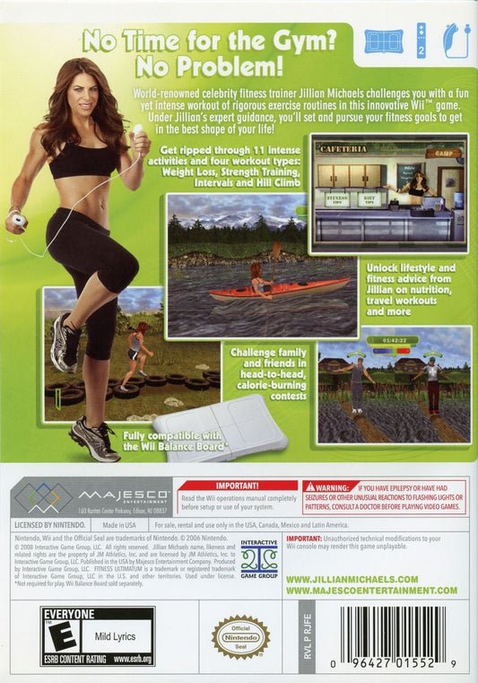 
Jillian Michaels Fitness Ultimatum 2009 | Wii | back cover 1
