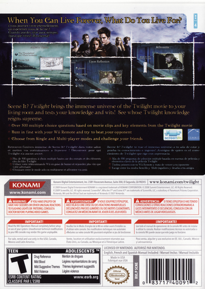 
Scene It?: Twilight | Wii | back cover 1