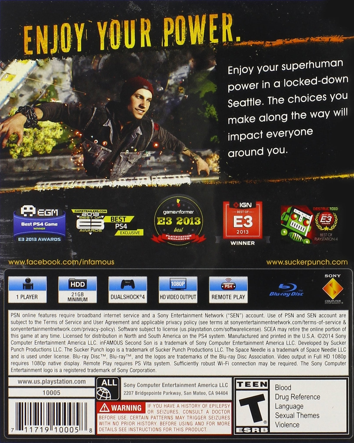 inFAMOUS: Second Son | PlayStation 4 | back cover 1