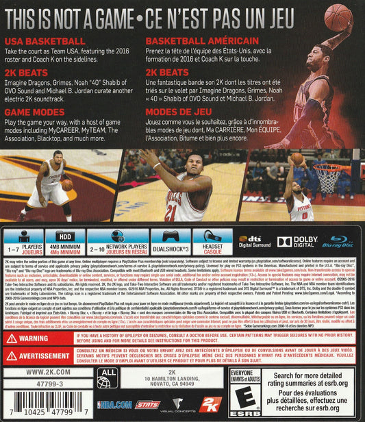
NBA 2K17 | PlayStation 3 | back cover 1 | Region: North America | Source: LaunchBox