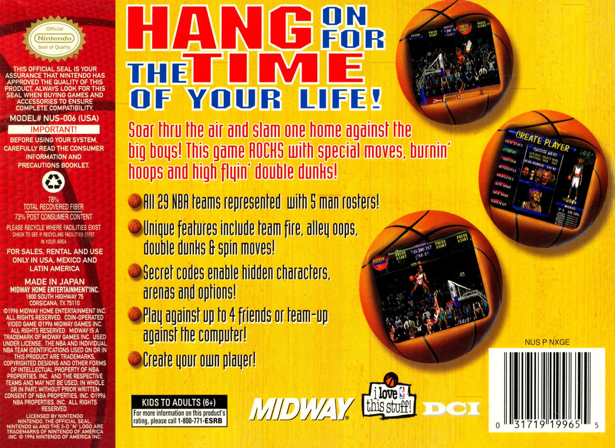 
NBA Hang Time | Nintendo 64 | back cover 1