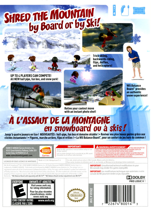 
We Ski & Snowboard | Wii | back cover 1