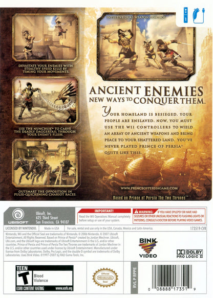 
Prince of Persia: Rival Swords | Wii | back cover 1