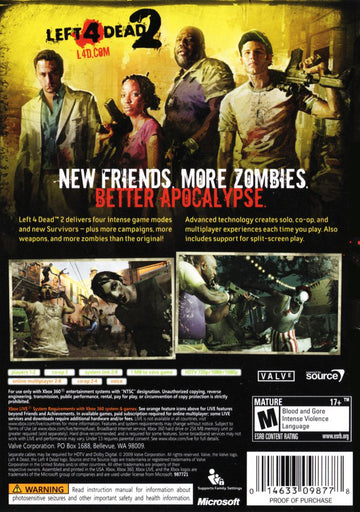 
Left 4 Dead 2 | Xbox 360 | back cover 1