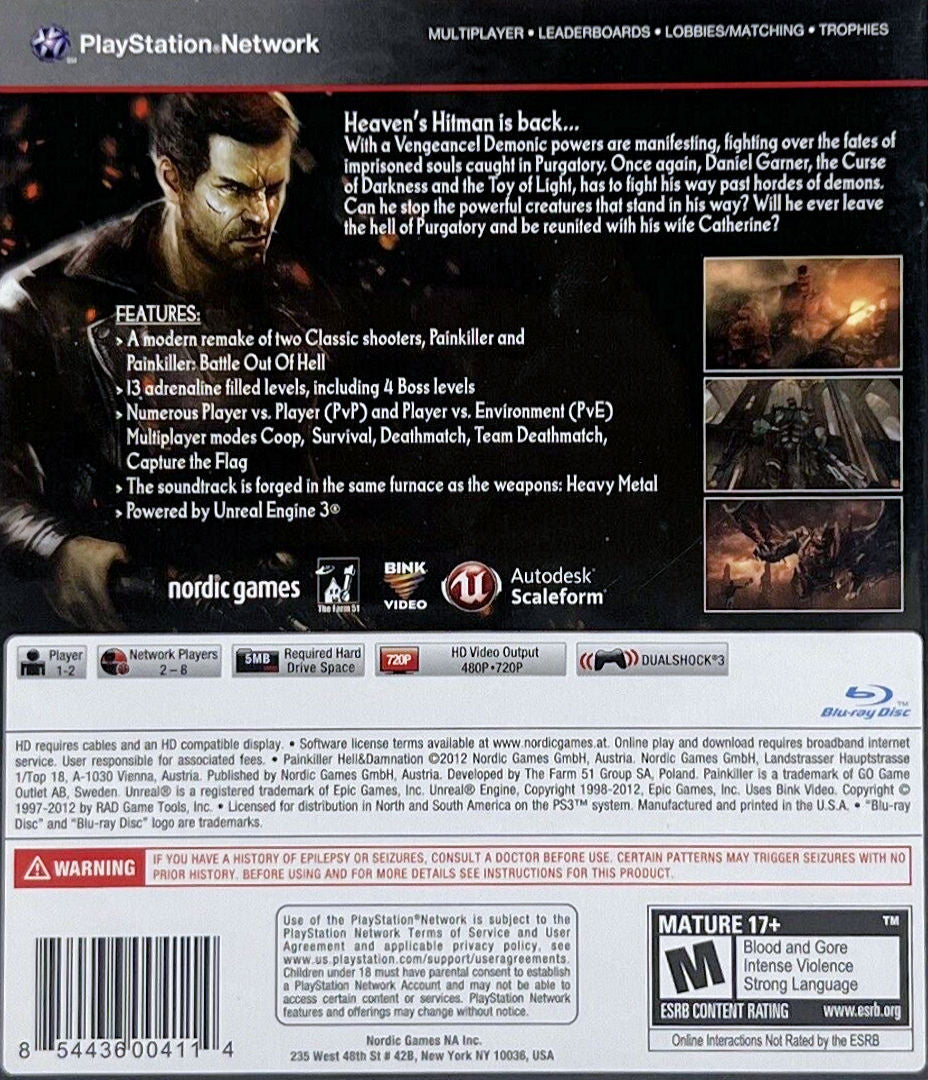 
Painkiller: Hell & Damnation | PlayStation 3 | back cover 1 | Region: North America | Source: LaunchBox