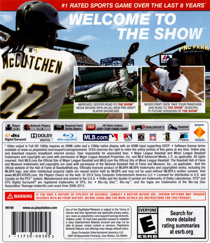 
MLB 14: The Show | PlayStation 3 | back cover 1