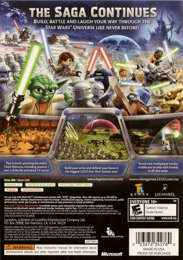 
LEGO Star Wars III: The Clone Wars | Xbox 360 | back cover 1 | Region: North America | Source: LaunchBox