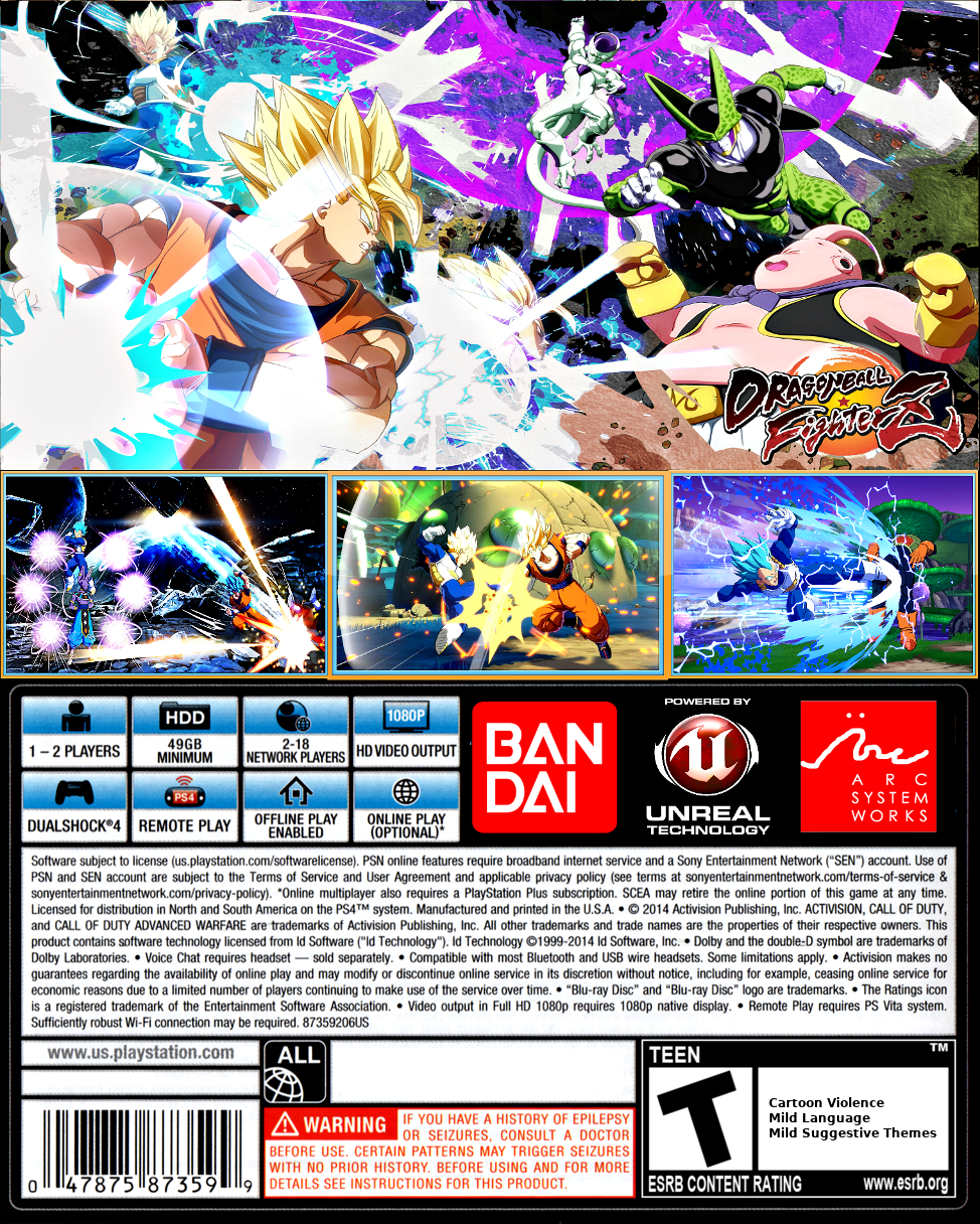 
Dragon Ball FighterZ | PlayStation 4 | back cover 1 | Region: North America | Source: LaunchBox